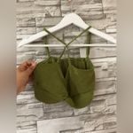 SheIn  || Two Piece Set Solid Green Strappy Top High Slit Skirt SZ Small Photo 4