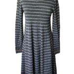 Philosophy  cashmere blend long sleeved strip sweater dress size M gray and gold Photo 0