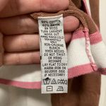 Bob Mackie  Tan & Pink Y2K Cropped 3/4 Sleeve Open Cardigan Sweater Photo 2