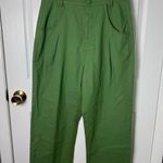 Farm Rio Green Pleat Straight Leg Pants 28 Photo 1
