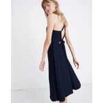 Madewell Navy Cross-Back Midi Fit and Flare Dress Photo 13