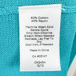 Talbots  Sleeveless Sweater Women’s M Teal Blue Crochet Trim Rayon Cotton Top Photo 5