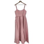 Dessy Collection Scoop Neck Inset Corset Satin Maxi Dress With Pockets In Rose Pink Size 16P Photo 1