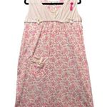 Loti Fashion Pink Floral Nightgown Sleeveless Cotton Polka Dot Loungewear Size M Size M Photo 0