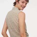 H&M Green & White Micro Floral Print Tie-Detail Top Photo 1