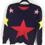 Super cute blue star double knit crew neck Sweater Photo 7
