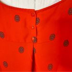 Maeve  Anthropologie Rila Bordered 3/4-Sleeve Top in Red Motif, Size 10 Photo 7