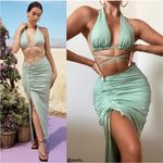 House Of CB  ‘Solitaire' Sage‎ Midi Skirt NWOT XL Photo 10