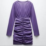 ZARA NWT Faux Vegan Leather Purple Dress XS Bloggers Fav Photo 8