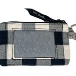 Vera Bradley Buffalo Check Zip ID and Lanyard, Black, White, Pearl Photo 3