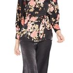 MISA Los Angeles MISA Floral Print Indra Viscose Wrap Cocktail Blouse Shirt Size XS Photo 0