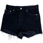 Lovers + Friends Jack High Rise Cut Off Frayed Raw Hem Black Shorts Size 28 Photo 0