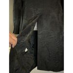 DKNY Coat Womens Medium Black Jacquard Wool Blend Long Button Up Lined Elegant Photo 4