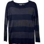 Vince Pullover Sweater Womens M Cashmere Metallic Rugby Stripe Blue Gray Photo 0