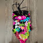 Trina Turk Tiki Lace Up Strapless Bandeau Suit Sz 6 Photo 4