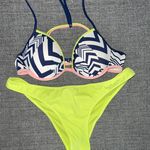 Victoria's Secret 34B Multicolor Padded Push Up Bikini Top Swim Photo 0