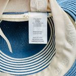 Calvin Klein  Blue White Striped Paper Wide Brimmed Sun Hat Photo 1