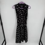 Jessica Howard  Black White Polka Dot Dress‎ Sleeveless Tie Waist Women 12 Retro Photo 5