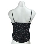 & Other Stories & Other Stories Black Floral Tie Front Sleeveless Cami Camisole Crop Tank Top 4 Photo 1