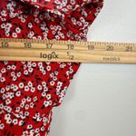 Socialite  Mini Dress Womens Large Red White Floral‎ Ditsy Cutout V-Neck Bohemian Photo 8