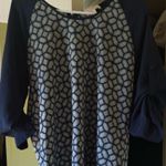 Blue and white geometric color block tunic/dress Size 8 Photo 2