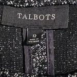 Talbots Cardigan Sweater Jacket Blazer Black Tweed Size 12 Front Pockets Photo 7