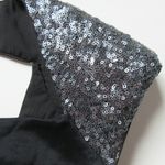 Nicole Miller NWT Black Stretch Silk Open Back Sequin Yoke Ruched Sheath Dress 8 Photo 4