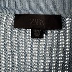 ZARA  Women's Small Knit Lounge Set Blue Pink Trim Short Sleeve Button Top Shorts Photo 11