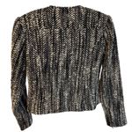CAbi  Black White Tweed Knit‎ Moto Jacket Cropped Zip Blazer Career Size 4 Photo 2