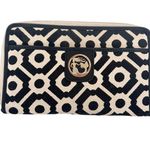 Spartina 449  Black Cream Printed Linen Leather Wallet Photo 0