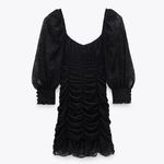 ZARA lace draped grunge goth mini little black dress Photo 4