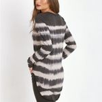 Free People  Shiny Slub Radical Tunic Oatmeal Combo Long Sleeve Button Front Top Photo 2