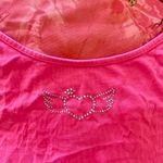 hot pink angel heart silver rhinestone cami Photo 3