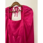 Lovers + Friends  Azusa Mini Dress Square Neck Puff Sleeve Hot Berry Pink EUC S Photo 6