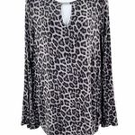 Michael Kors 2/$30 Grey Animal Cheetah Leopard Print Cut Out Blouse Top Photo 0