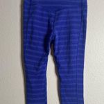 Nike Capri Leggings Yoga Pants Dri-Fit Women's M Training Striped Blue Photo 1