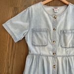 Anthropologie Vintage Denim Short Sleeve Maxi Dress Light Blue Size Medium Photo 5