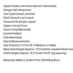 Baretraps  Mallory Snake Print Tall Faux Leather Knee High Riding Boot Photo 8