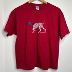 Gildan  Heavy Cotton Red Patriotic Dog T Shirt Large GSP Rescue Short Sleeve Photo 0