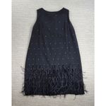 Ann Taylor Black Rhinestone Feather Hem Shift Dress 14 Party Cocktail Flapper Photo 4