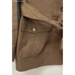 Le Suit Belted Jacket Blazer Linene Bland Womans Sz 10 Brown Tan Photo 3