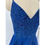 New! La Femme Sparkle Lace Chiffon
Gown Marine Blue 28664 Sz 4 $358 Photo 6