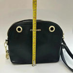 Steve Madden Crossbody Bag Purse Faux Leather Black Gold Two Grommets Accent Photo 6