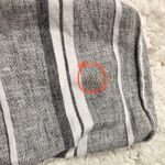 Cloth & Stone Linen Blend Stripe Wide Leg Cropped Jumpsuit Grey White Large Photo 7