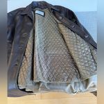 Vintage Studio Works Chocolate Brown Ankle Length Leather Trench Coat Size Small Photo 6