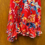 Saloni Cece Sleeveless Ruffle Silk Tiered Floral Print Red Mini Dress 2 Photo 9