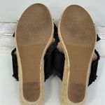 Journee Collection Black Cross Strap Woven Wedge Sandal-9 Photo 6