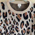 A New Day  Animal Print Sweater Women’s M Crewneck Tan Beige Soft Knit Pullover Photo 4