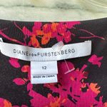 Diane Von Furstenberg  Black and Pink Floral Long Sleeve Dress Photo 1