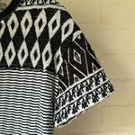 Free People  shirt we the free black white striped abstract xs geo shirt stretch Photo 2